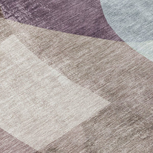 HomeRoots 5' Brown and Taupe Abstract Area Rug – Stylish, Washable, Durable for Indoor and Outdoor Spaces 5' X 8' 630442