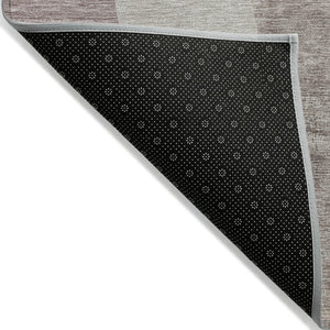 HomeRoots 5' Brown and Taupe Abstract Area Rug – Stylish, Washable, Durable for Indoor and Outdoor Spaces 9' X 12' 630445