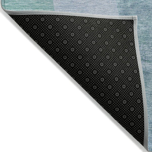 HomeRoots 5' Vibrant Green and Teal Abstract Indoor Outdoor Area Rug – Stylish, Machine Washable, Versatile Decor 10' X 14' 630452