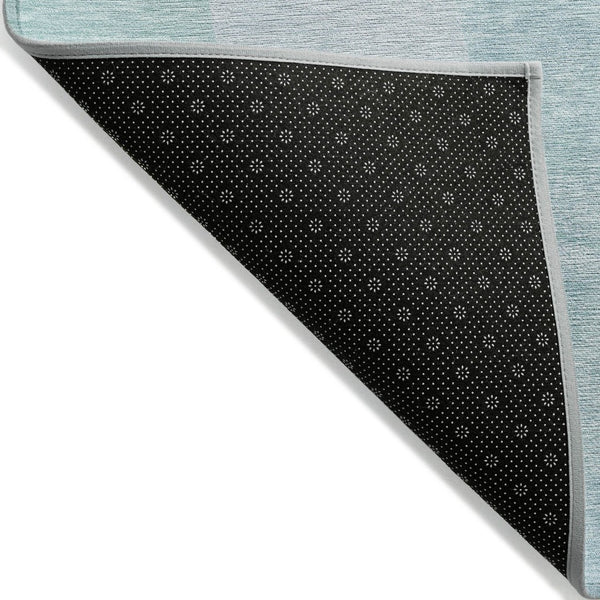 HomeRoots 5' Modern Coastal Aqua and Beige Abstract Area Rug - Washable, Durable, Perfect for Indoor Outdoor Use 5' X 8' 630454