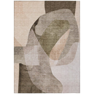 HomeRoots 5' Stylish Taupe and Beige Abstract Rug - Washable, Durable, Indoor/Outdoor Versatile Design for Any Space 5' X 8' 630460