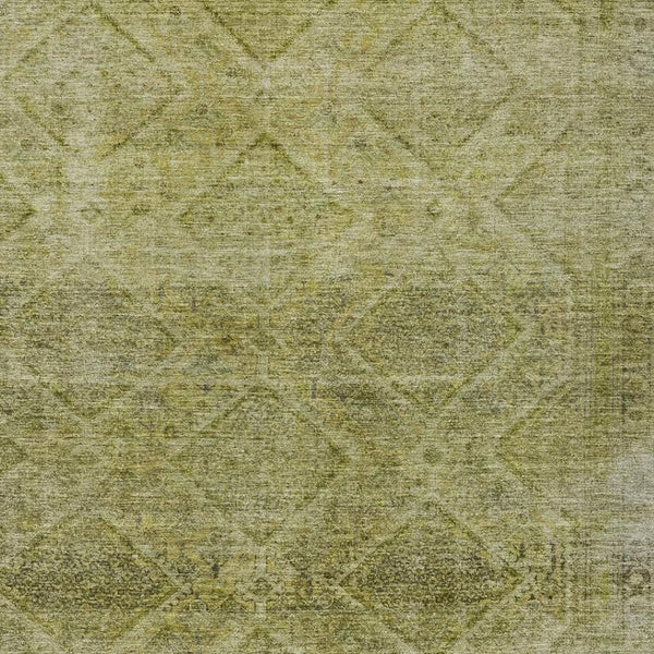 HomeRoots 5' Durable Artichoke Green and Ivory Geometric Area Rug for Stylish Indoor or Outdoor Spaces 5' X 8' 630484
