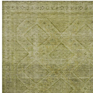 HomeRoots 5' Durable Artichoke Green and Ivory Geometric Area Rug for Stylish Indoor or Outdoor Spaces 8' X 10' 630486