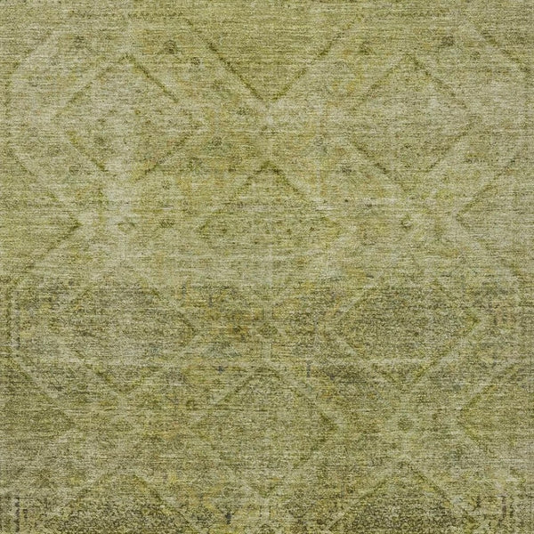 HomeRoots 5' Durable Artichoke Green and Ivory Geometric Area Rug for Stylish Indoor or Outdoor Spaces 9' X 12' 630487