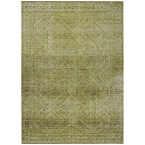 HomeRoots 5' Durable Artichoke Green and Ivory Geometric Area Rug for Stylish Indoor or Outdoor Spaces 10' X 14' 630488