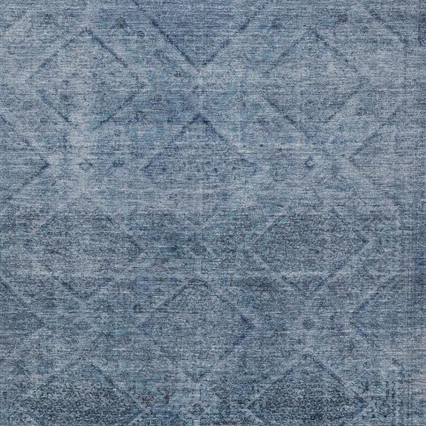 HomeRoots 5' Stylish Blue and Ivory Geometric Area Rug - Durable, Washable, Perfect for Indoor or Outdoor Use! 5' X 8' 630490