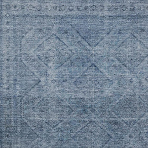 HomeRoots 5' Stylish Blue and Ivory Geometric Area Rug - Durable, Washable, Perfect for Indoor or Outdoor Use! 8' X 10' 630492