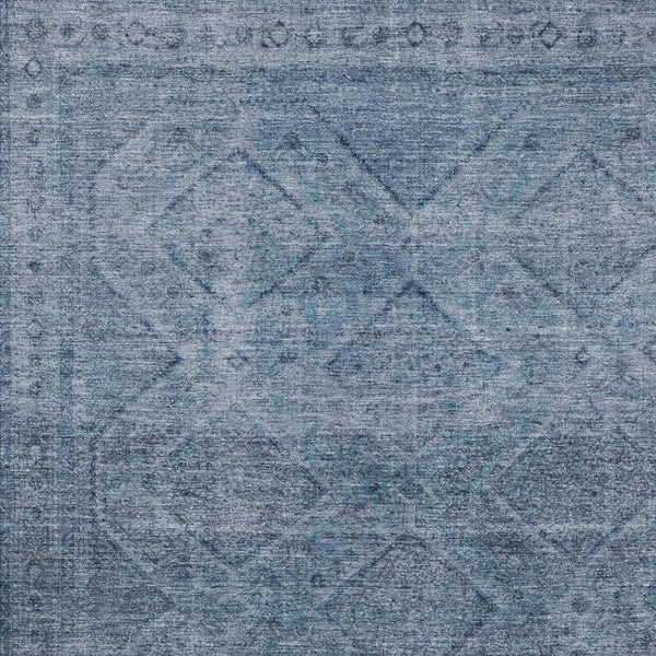 HomeRoots 5' Stylish Blue and Ivory Geometric Area Rug - Durable, Washable, Perfect for Indoor or Outdoor Use! 8' X 10' 630492