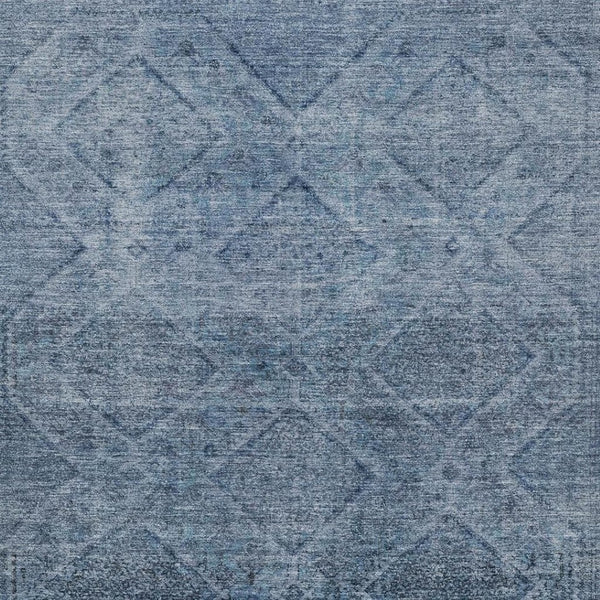 HomeRoots 5' Stylish Blue and Ivory Geometric Area Rug - Durable, Washable, Perfect for Indoor or Outdoor Use! 9' X 12' 630493