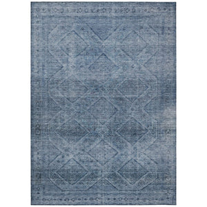 HomeRoots 5' Stylish Blue and Ivory Geometric Area Rug - Durable, Washable, Perfect for Indoor or Outdoor Use! 10' X 14' 630494