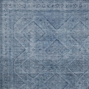 HomeRoots 5' Stylish Blue and Ivory Geometric Area Rug - Durable, Washable, Perfect for Indoor or Outdoor Use! 10' X 14' 630494