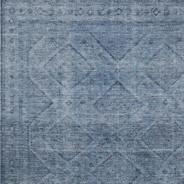 HomeRoots 5' Stylish Blue and Ivory Geometric Area Rug - Durable, Washable, Perfect for Indoor or Outdoor Use! 10' X 14' 630494