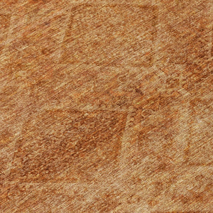 HomeRoots 5' Stylish Copper and Ivory Geometric Washable Area Rug for Indoor and Outdoor Living Spaces 8' Round 630497