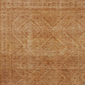 HomeRoots 5' Stylish Copper and Ivory Geometric Washable Area Rug for Indoor and Outdoor Living Spaces 9' X 12' 630499