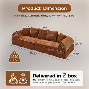 English Elm Cloud Modular Sectional with Ottoman Sink-in Cushions for Relaxed Living Spaces W3728S00010