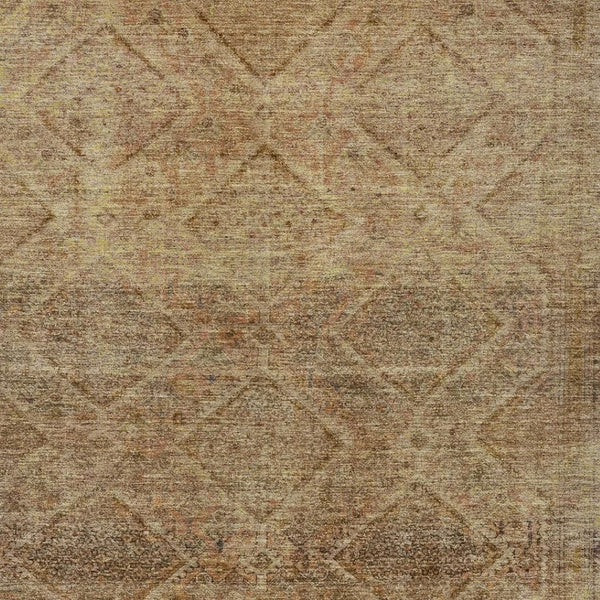 HomeRoots 5' Khaki and Beige Geometric Area Rug - Stylish, Washable, and Durable for Indoor & Outdoor Spaces 5' X 8' 630502