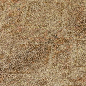 HomeRoots 5' Khaki and Beige Geometric Area Rug - Stylish, Washable, and Durable for Indoor & Outdoor Spaces 8' Round 630503