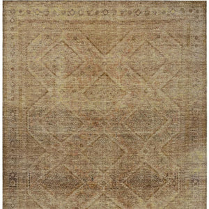 HomeRoots 5' Khaki and Beige Geometric Area Rug - Stylish, Washable, and Durable for Indoor & Outdoor Spaces 8' X 10' 630504