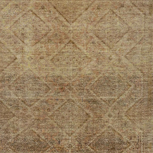 HomeRoots 5' Khaki and Beige Geometric Area Rug - Stylish, Washable, and Durable for Indoor & Outdoor Spaces 10' X 14' 630506