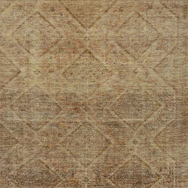 HomeRoots 5' Khaki and Beige Geometric Area Rug - Stylish, Washable, and Durable for Indoor & Outdoor Spaces 10' X 14' 630506