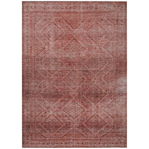 HomeRoots 5' Modern Pink and Ivory Geometric Area Rug - Durable, Washable, Indoor-Outdoor Versatile Style 5' X 8' 630508