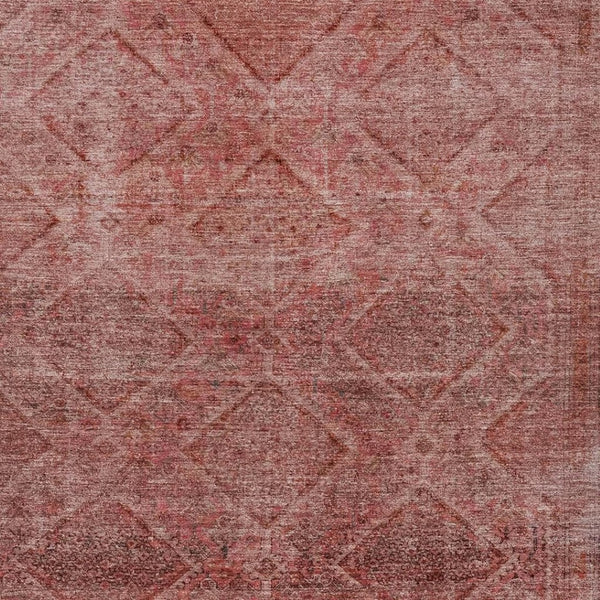 HomeRoots 5' Modern Pink and Ivory Geometric Area Rug - Durable, Washable, Indoor-Outdoor Versatile Style 5' X 8' 630508