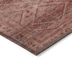 HomeRoots 5' Modern Pink and Ivory Geometric Area Rug - Durable, Washable, Indoor-Outdoor Versatile Style 8' Round 630509