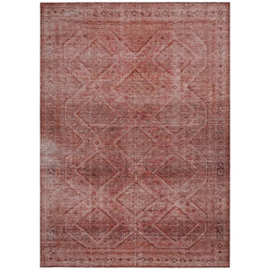 HomeRoots 5' Modern Pink and Ivory Geometric Area Rug - Durable, Washable, Indoor-Outdoor Versatile Style 9' X 12' 630511