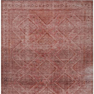 HomeRoots 5' Modern Pink and Ivory Geometric Area Rug - Durable, Washable, Indoor-Outdoor Versatile Style 10' X 14' 630512