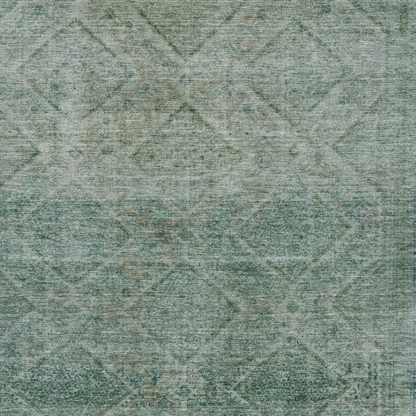 HomeRoots 5' Teal Blue and Ivory Geometric Area Rug - Durable, Washable Indoor/Outdoor Accent for Any Space 8' X 10' 630516