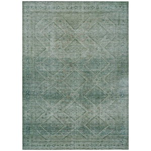 HomeRoots 5' Teal Blue and Ivory Geometric Area Rug - Durable, Washable Indoor/Outdoor Accent for Any Space 9' X 12' 630517