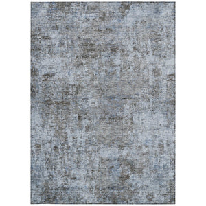 HomeRoots 5' Blue and Taupe Abstract Area Rug - Stylish, Washable, Durable Design for Indoor and Outdoor Spaces 5' X 8' 630526