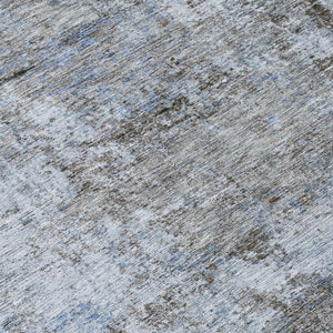 HomeRoots 5' Blue and Taupe Abstract Area Rug - Stylish, Washable, Durable Design for Indoor and Outdoor Spaces 5' X 8' 630526