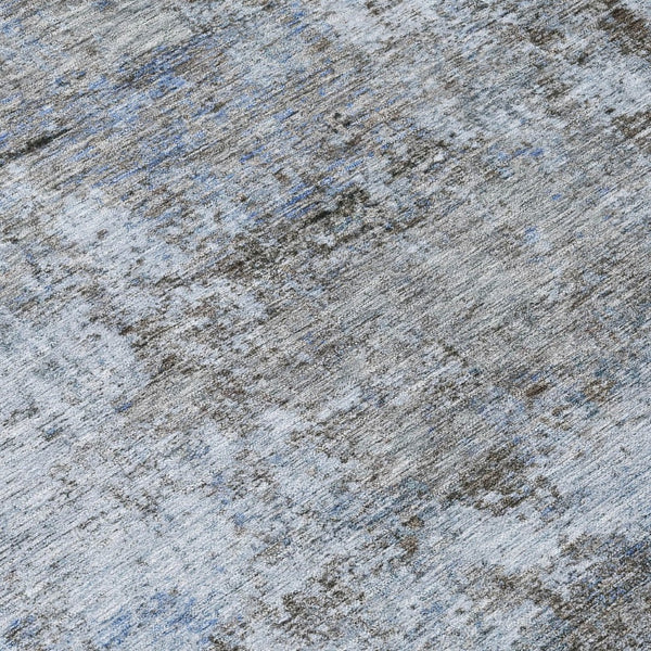 HomeRoots 5' Blue and Taupe Abstract Area Rug - Stylish, Washable, Durable Design for Indoor and Outdoor Spaces 5' X 8' 630526
