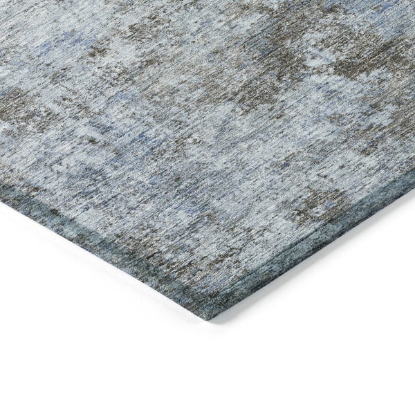 HomeRoots 5' Blue and Taupe Abstract Area Rug - Stylish, Washable, Durable Design for Indoor and Outdoor Spaces 8' Round 630527