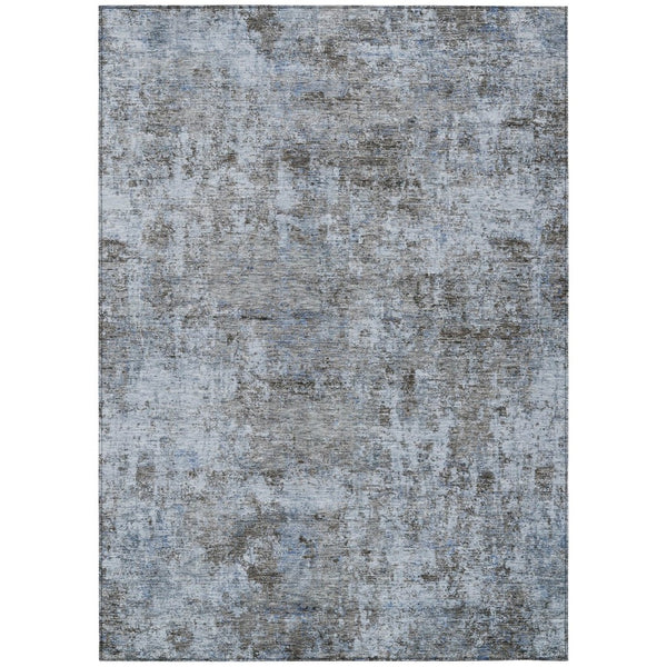 HomeRoots 5' Blue and Taupe Abstract Area Rug - Stylish, Washable, Durable Design for Indoor and Outdoor Spaces 8' X 10' 630528