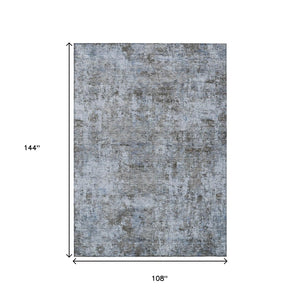 HomeRoots 5' Blue and Taupe Abstract Area Rug - Stylish, Washable, Durable Design for Indoor and Outdoor Spaces 9' X 12' 630529