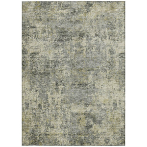 HomeRoots 5' Contemporary Pewter and Beige Abstract Area Rug - Washable, Indoor/Outdoor, Durable Design 5' X 8' 630532