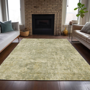 HomeRoots 5' Sage and Beige Abstract Area Rug - Stylish, Washable Design for Indoor and Outdoor Spaces 5' X 8' 630538