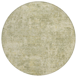 HomeRoots 5' Sage and Beige Abstract Area Rug - Stylish, Washable Design for Indoor and Outdoor Spaces 8' Round 630539