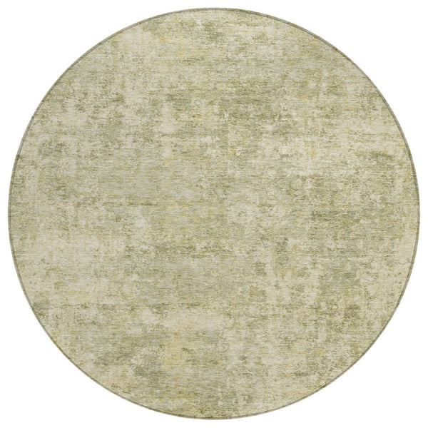 HomeRoots 5' Sage and Beige Abstract Area Rug - Stylish, Washable Design for Indoor and Outdoor Spaces 8' Round 630539