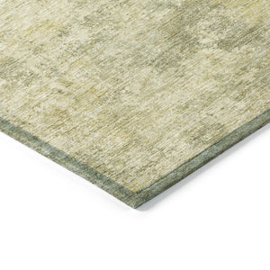 HomeRoots 5' Sage and Beige Abstract Area Rug - Stylish, Washable Design for Indoor and Outdoor Spaces 8' Round 630539