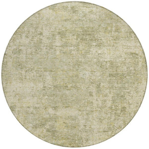 HomeRoots 5' Sage and Beige Abstract Area Rug - Stylish, Washable Design for Indoor and Outdoor Spaces 8' Round 630539