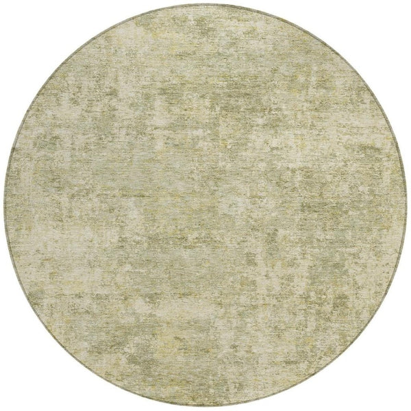HomeRoots 5' Sage and Beige Abstract Area Rug - Stylish, Washable Design for Indoor and Outdoor Spaces 8' Round 630539