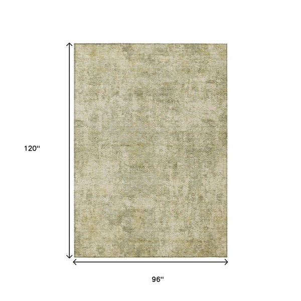 HomeRoots 5' Sage and Beige Abstract Area Rug - Stylish, Washable Design for Indoor and Outdoor Spaces 8' X 10' 630540