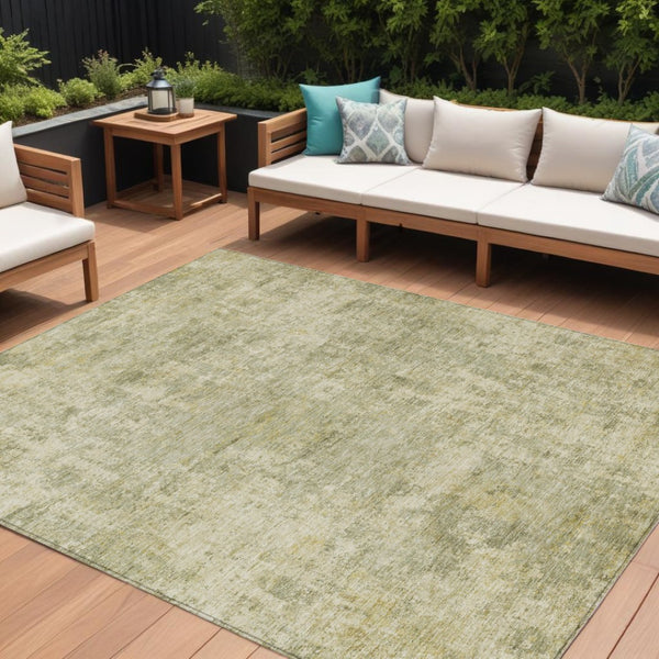 HomeRoots 5' Sage and Beige Abstract Area Rug - Stylish, Washable Design for Indoor and Outdoor Spaces 8' X 10' 630540
