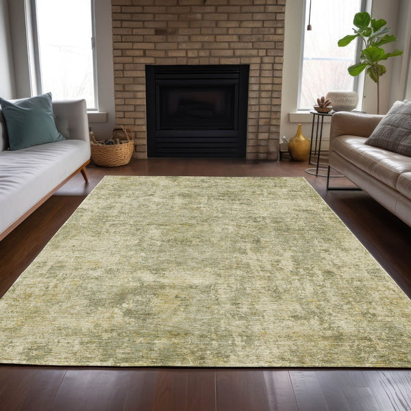 HomeRoots 5' Sage and Beige Abstract Area Rug - Stylish, Washable Design for Indoor and Outdoor Spaces 8' X 10' 630540