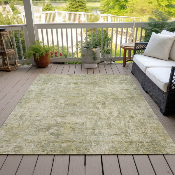 HomeRoots 5' Sage and Beige Abstract Area Rug - Stylish, Washable Design for Indoor and Outdoor Spaces 8' X 10' 630540