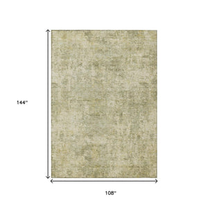 HomeRoots 5' Sage and Beige Abstract Area Rug - Stylish, Washable Design for Indoor and Outdoor Spaces 9' X 12' 630541
