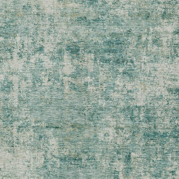 HomeRoots 5' Teal Blue and Beige Abstract Area Rug - Washable, Durable Design for Indoor and Outdoor Spaces 8' X 10' 630546